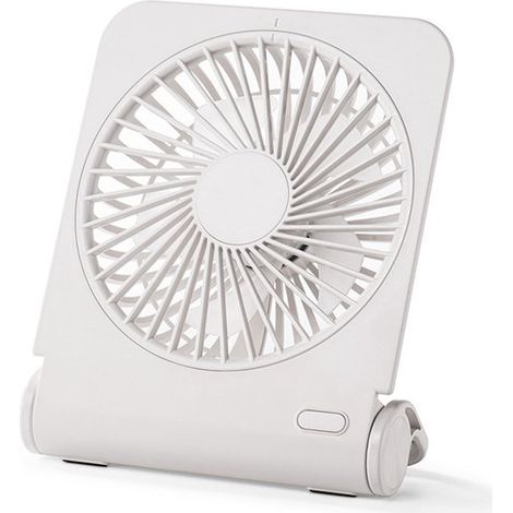 Mini ventilador portátil, ventilador USB, 4 velocidades, ventilador silencioso de 220° para oficina, dormitorio, viajes y camping, blanco. (1/2)