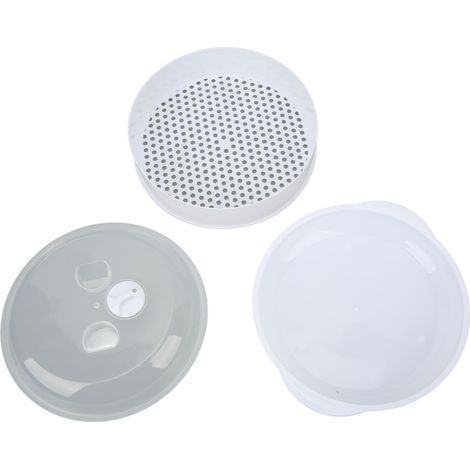Couvercle Transparent Résistant à la Déformation pour Cuiseur Vapeur Micro-ondes, Poignée Intégrée, Cuisine Domestique, Modèle Monocouche Moyen (1/5)
