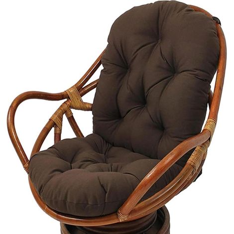 Replacement cushion for swivel rocking chair, waterproof garden chair cushion, soft and thick, UV resistant, indoor/outdoor, machine washable - Brown 120x60 cm (1/5)