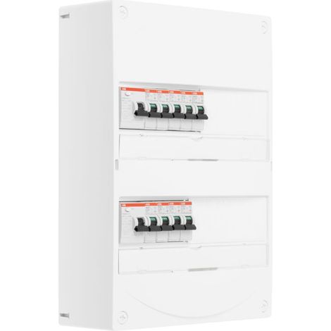 Tableau 2 rangées pré-équipé 1 ID 63A + 1 ID 40A + 9 disjoncteurs (1/2)