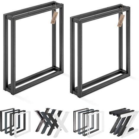 LAMO Manufaktur Pieds pour table è manger Pieds de bureau, modèle : Frame profil 20x20 mm taille 50x72 cm (L x H) Acier Brut 2 pièces LTS-18-L-CC-0000 (1/5)