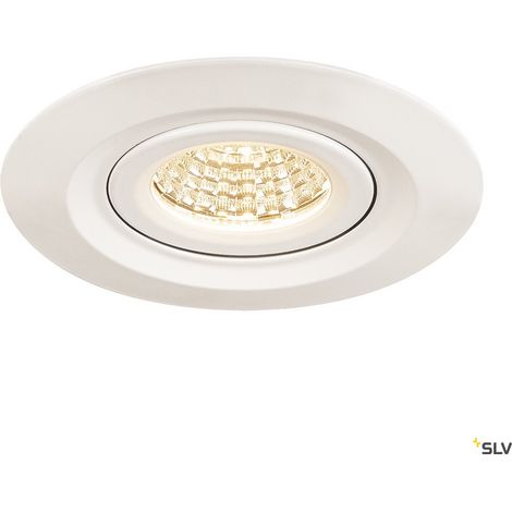 Encastrés plafond/mur LED ext. KINI encastré de plafond extérieur blanc LED 12W 3000K 60° IP65 - SLV 1000833 (1/5)