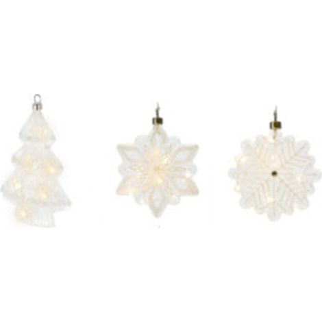 Set de 3 boules de Noël lumière led 13cm (1/3)