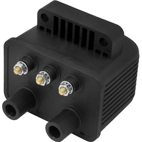 Bobine d'allumage simple 3 ohms 53-434 Bobine d'allumage 12V compatible avec les modèles Touring, Softail, Dyna, Sportster et Chopper (1984-2003). (1/5)