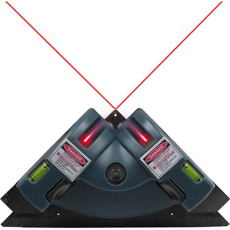 rechtwinklige Laser-Wasserwaage, integriertes Kunststoffgehäuse, Infrarot-Laser-Wasserwaage mit horizontalen und vertikalen Linien, Fliesen-Wasserwaage, Laser-Winkelmesser, blau