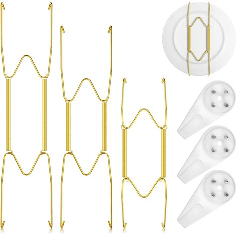 Lot de 6 cintres muraux invisibles de 15,2 à 25,4 cm,  6 crochets muraux pour assiettes décoratives et arts de 14 à 26,7 cm (1/5)