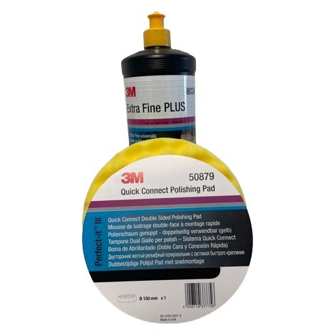 3M 80349 PASTA ABRASIVA EXTRA FINE 1 LITRO + 3M 50879 SPUGNA ONDULATA GIALLA D150 PEZZI 1