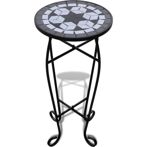 Table d'appoint Mosaïque Noir et blanc