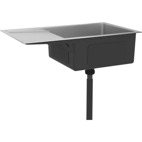 Lavello da cucina fatto a mano 75 x 44 cm acciaio inox argento 020002469