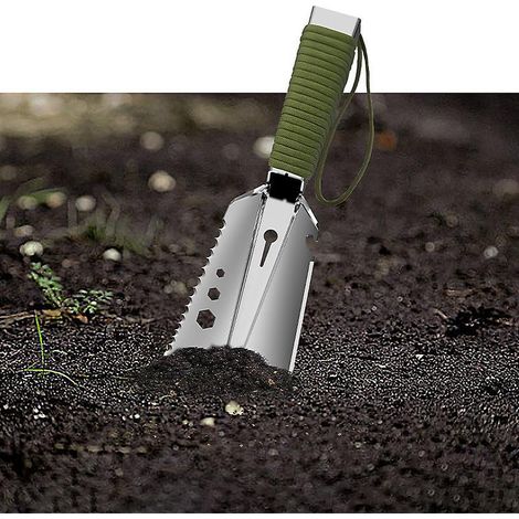 1 Pelle De Camping, 8 En 1pelle De Survie Multifonction Mini Portable Pelle De Militaire Pelle Tactique Pour Couper Branches, Camping, Bivouac, Su (1/5)