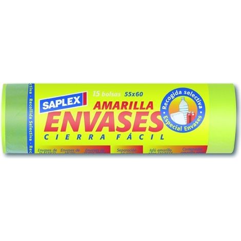BOLSAS BASURA ENVASES 55X60CM.15 UN -