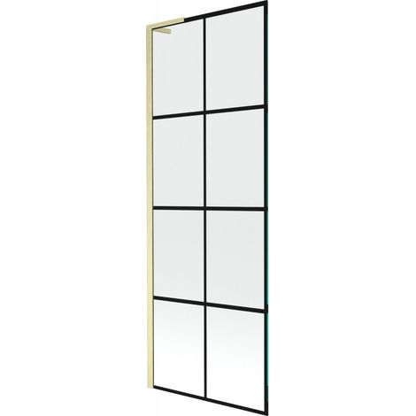 Mexen Next L Badewannenfaltwand 1-flügelig 70 x 150 cm, schwarzes Muster, gold gebürstet - 895-070-000-03-77-55 (1/5)