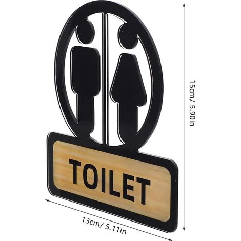 WC-Schild,Toilettentürschild,Toilettenaufkleber,Toilettentürschilder,schwarz,selbstklebendes Toilettenschild,geschlechtsneutrales WC-Schild (1/4)