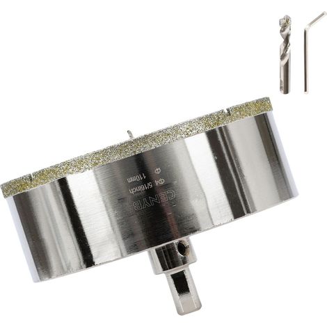 4-5/16 Pouces 110mm scie cloche carrelage foret diamant carrelage avec foret de centrage Revêtue de diamant Adaptée pour,Verre, Marbre, Porcelaine et Céramique (1/5)