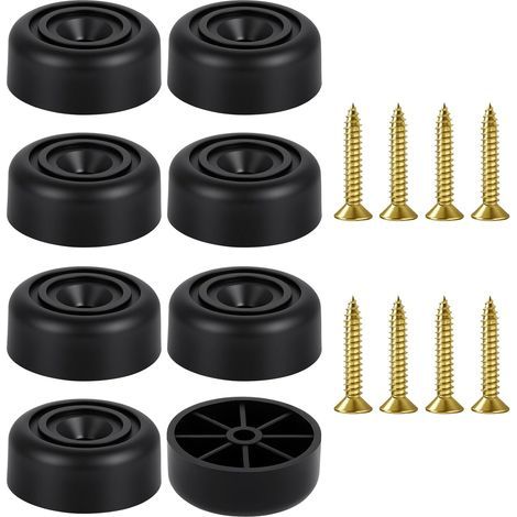Patins en caoutchouc pour meubles, 8 patins de protection, pieds de meubles antidérapants avec 8 vis, pieds en plastique pour mobilier de jardin, table, chaise, banc, 33 x 13 mm (1/5)