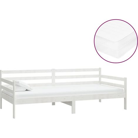 Maison Exclusive - Sofá cama con colchón madera de pino maciza bl