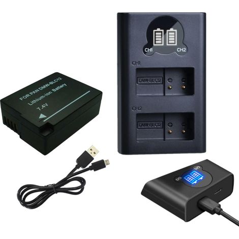 2in1 Set: Akku 1250mAh + USB-C Doppel Akku Dual LCD Schnell-Ladegerät für 2 Akkus kompatibel mit Sigma DP0 DP1 DP1Q, DP2 DP2Q FP L DP3 Quattro DP3Q FP (1/3)