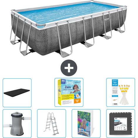 Bestway Power Steel Rechteckig - 488x244x122 cm - 8-teilig S607