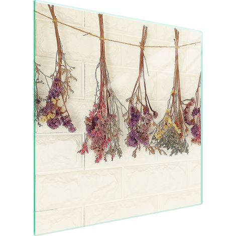 PIASTRA PROTETTIVA IN VETRO PER STUFA 50x52 FIORI (1/5)