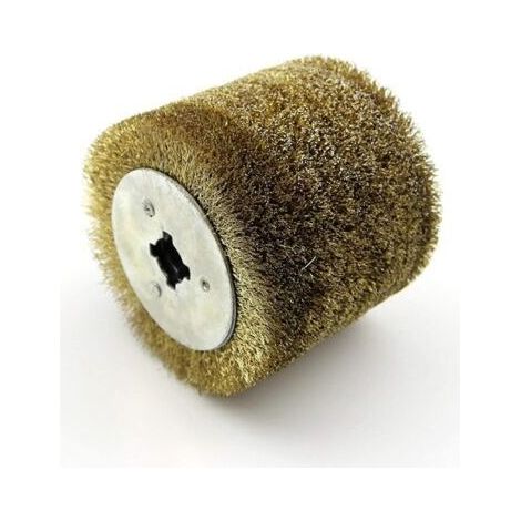 Brosse Nylon Circulaire,Brosse Nylon Abrasifs Brosse métallique 1pcs en Acier Inoxydable Roue for Bois Laque de Polissage et Meule d'ébarbage，120120110mm (Grit : Coarse 0.3mm wire)