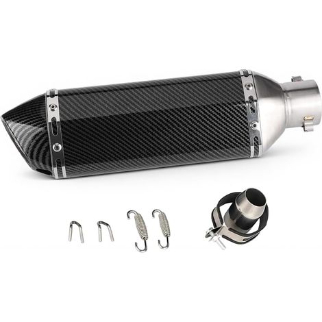 Silencieux d'échappement pour moto Universelle 38-51 mm avec DB Killer amovible pour vélo de rue, moto, scooter (style fibre de carbone) (1/5)