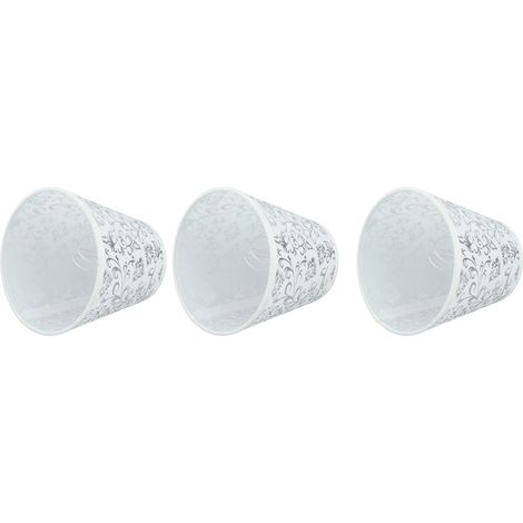 Abat-jour en tissu à clipser, style moderne, pour ampoule E14, lustre ou lampe de table, lot de 3, argenté. (1/5)