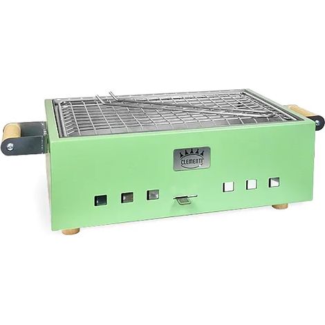 Barbecue Portatile a Carbone Tokyo   Griglia in Acciaio INOX e Design Compatto - Verde
