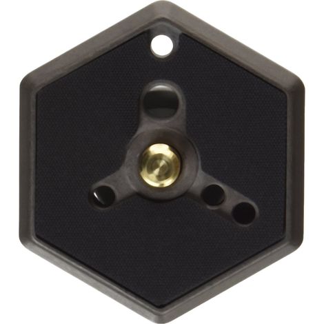 Manfrotto 030-38 Piastra per Testa Esagonale in Alluminio con Attacco da 3/8", Nero (1/3)