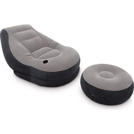 TRADE SHOP - Poltrona Lounge 99x130x76 Cm Con Poggia Piedi 64x28 Cm Con Porta Bicchiere 68564 - (1/2)
