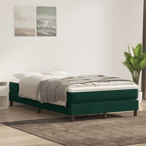 Boxspringbett ohne Matratze Dunkelgrün 120x220 cm Samt