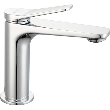 Miscelatore lavabo in ottone cromato lucido con piletta click-clack in ABS - Sound (1/2)