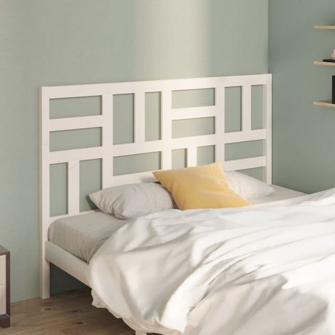 Tête de lit,Panneau de lit,Pour Lit adulte,Design industriel Blanc 166x4x104 cm Bois massif de pin XZZ73970 (1/5)
