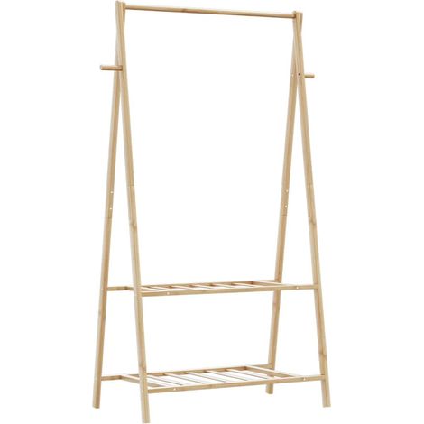 Kleiderständer mit Ablagen 96x45,5x150,5 cm Bambus