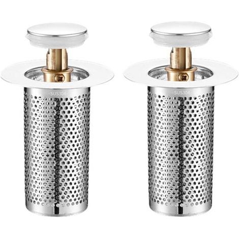 Filtro di scarico universale in acciaio inox Enowelir, confezione da 2, filtro per lavabo da vasca, filtro per lavabo a scomparsa, filtro per lavabo da cucina e bagno, vasca da bagno (stile (1/4)