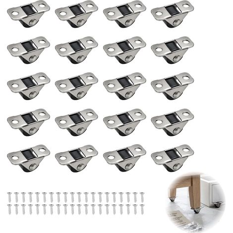 20 Mini-Möbelrollen Gummi- und Stahlrollen zum Einschrauben Leise und kratzfest Für leichte Möbel, Aufbewahrungsboxen, Schubladen und Regale Einfache Montage DIY-Möbelzubehör Cyslmuk® (1/5)