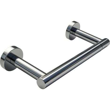 Porte-papier toilette chromé – Support de rouleau de papier toilette flexible en métal poli pour salle de bain, fixation murale, robuste en acier inoxydable SUS 304 TP, grand porte-rouleau méga modern (1/4)