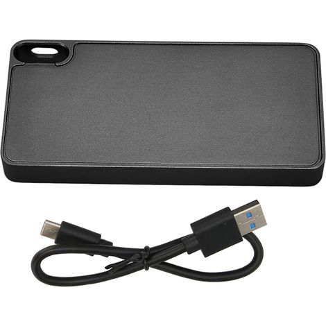 Tragbare externe M.2 NVMe SSD mit USB-C-Anschluss (10 Gbit/s), Metallgehäuse, 128 GB, Schwarz, für Windows-PC, Mac und Linux