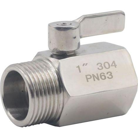 1 Vanne à boisseau sphérique, Acier inoxydable 304, Filetage NPT mâle femelle, DN25 2,5 cm, Pour pipeline industriel (1/5)