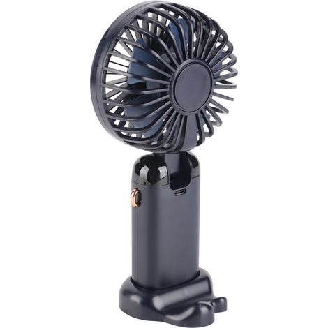 Tragbarer USB-Ventilator mit sanftem, biologisch abbaubarem Luftstrom und Digitalanzeige – ABS/PC – 3000 mAh – ergonomisch – blau – mit Duft und Trageschlaufe (1/3)