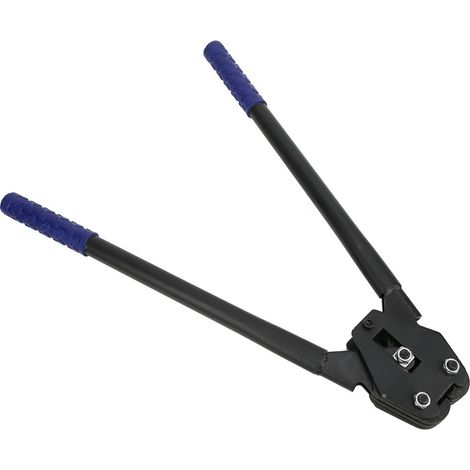 Sangleuse manuelle 12-19mm avec pince à sertir et tendeur PP/PET, outil de cerclage bleu, scelleuse à bandes (1/4)