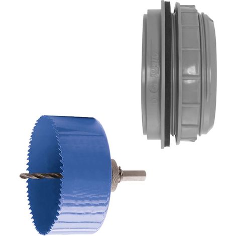 Anschraub-Muffe DN 75, KS-grau, inkl. Kreisschneider Ø 121 mm (1/5)