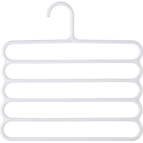 (4 pièces) Porte-pantalons multifonctionnel à cinq couches, antidérapant, multicouche, porte-pantalons, cintre (1/5)