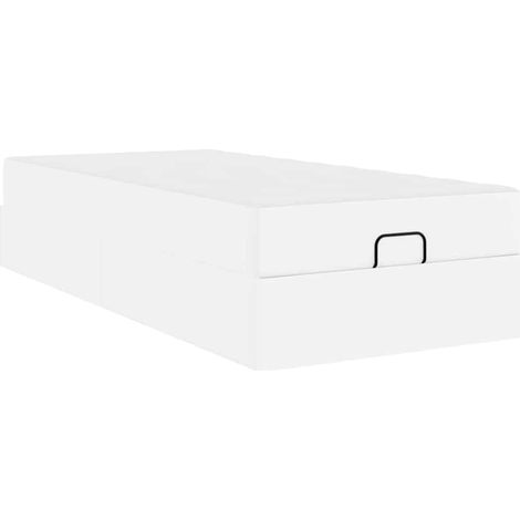 Lit simple,Lit adulte,Cadre de lit avec matelas Blanc pur 80 x 200 cm Faux cuir CFW1107699 (1/5)