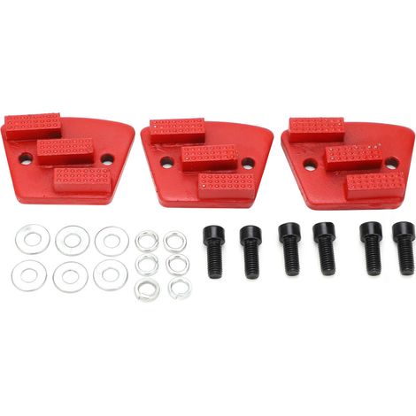3 Pièces Chaussures Diamantées Trapézoïdales pour Béton, Dents en Forme de T avec 2 Trous, Rouge Grain 60 (1/5)