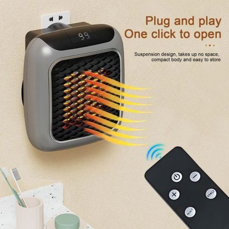 Chauffage Soufflant - Céramique PTC - 800 W - Affichage LCD - Télécommande Infrarouge - Protection Surchauffe - 1 Pièce (1/5)