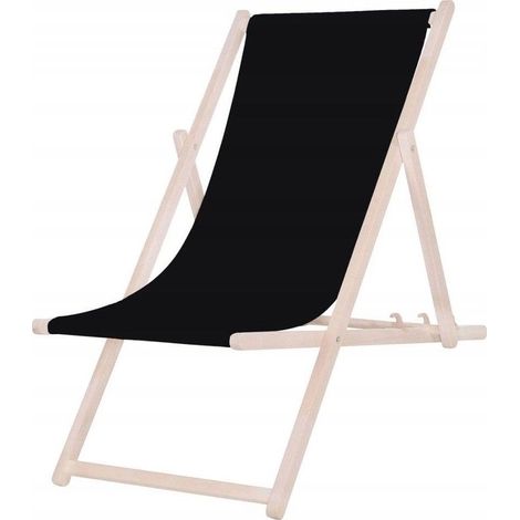 Platinet tumbona de madera negra con respaldo ajustable confortable
