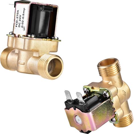 Électrovanne magnétique en laiton G1/2" 24V CC à fermeture normale pour régulation d'eau (1/5)