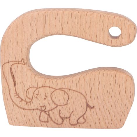 Couteau en bois pour enfants, hachoir à fruits et légumes, hachoir à pain, jouet de cuisine d'extérieur en forme d'éléphant (1/5)