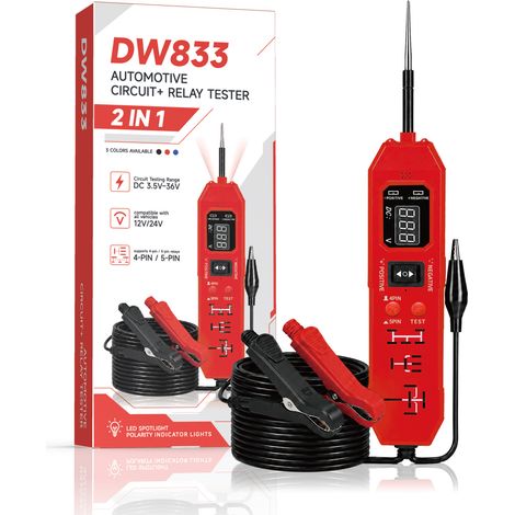 Appareil de diagnostic de relais 2-en-1 et testeur de circuits automobiles (1/4)