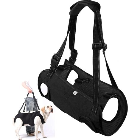 Hundetransportgeschirr, multifunktionale Hundetrage, Haustierstütz- und Rehabilitationsgeschirr, Rehabilitationsgeschirr für behinderte Hunde, schwarz (S) (1/5)